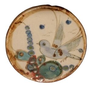 Vintage Ken Edwards Pottery Trinket Shape Dish Tray Mexico Blue Bird